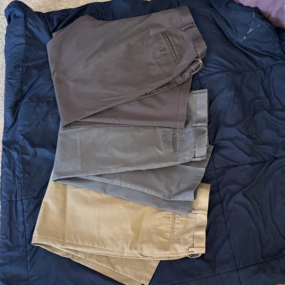 3 Pairs Men's Premium Chino Work Pants - Beige, Gray, Brown 40x29 - Picture 8 of 8